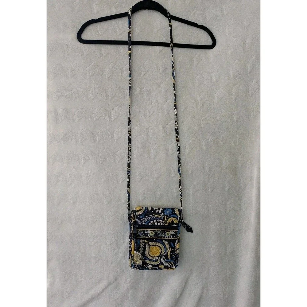 Vera Bradley Ellie Blue Elephant Pattern Crossbody Purse
